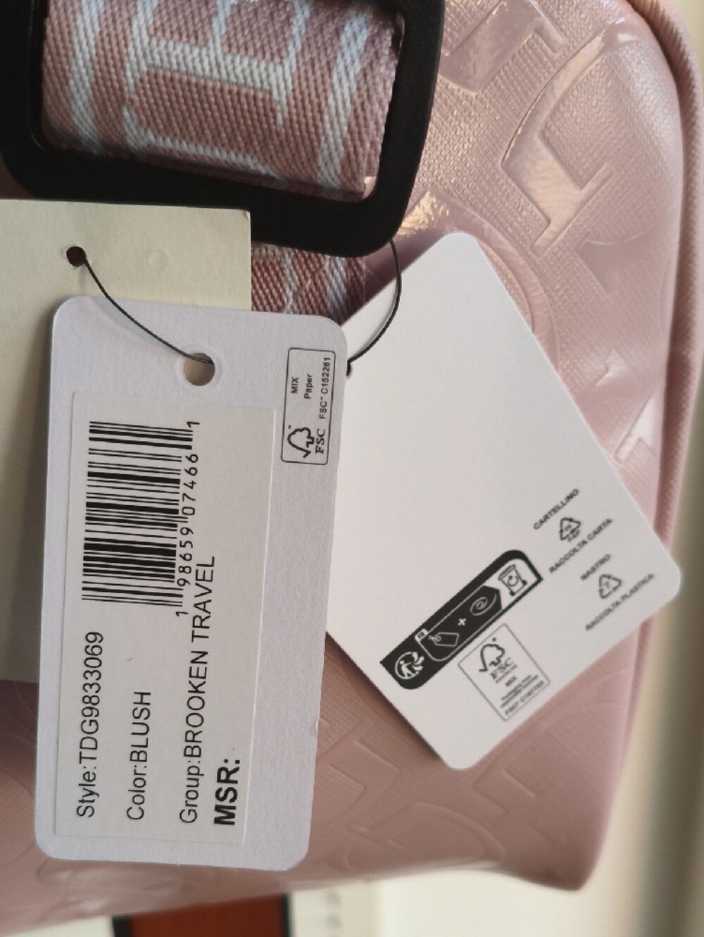 NWT 🩷 GUESS Light Pink Patent Logo Crossbody Insulated Lunch Bag - Picture 6 of 11